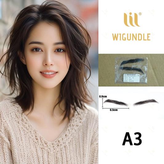 Fake Eyebrows Handmade 100% Human Hair Swiss Lace Eyebrows False Eyebrow Extensions for Women Six Eyebrow Types to Choose From