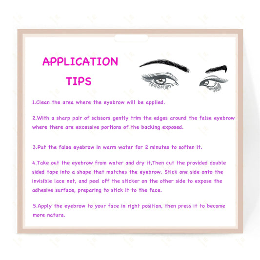 Fake Eyebrows Handmade 100% Human Hair Swiss Lace Eyebrows False Eyebrow Extensions for Women Six Eyebrow Types to Choose From