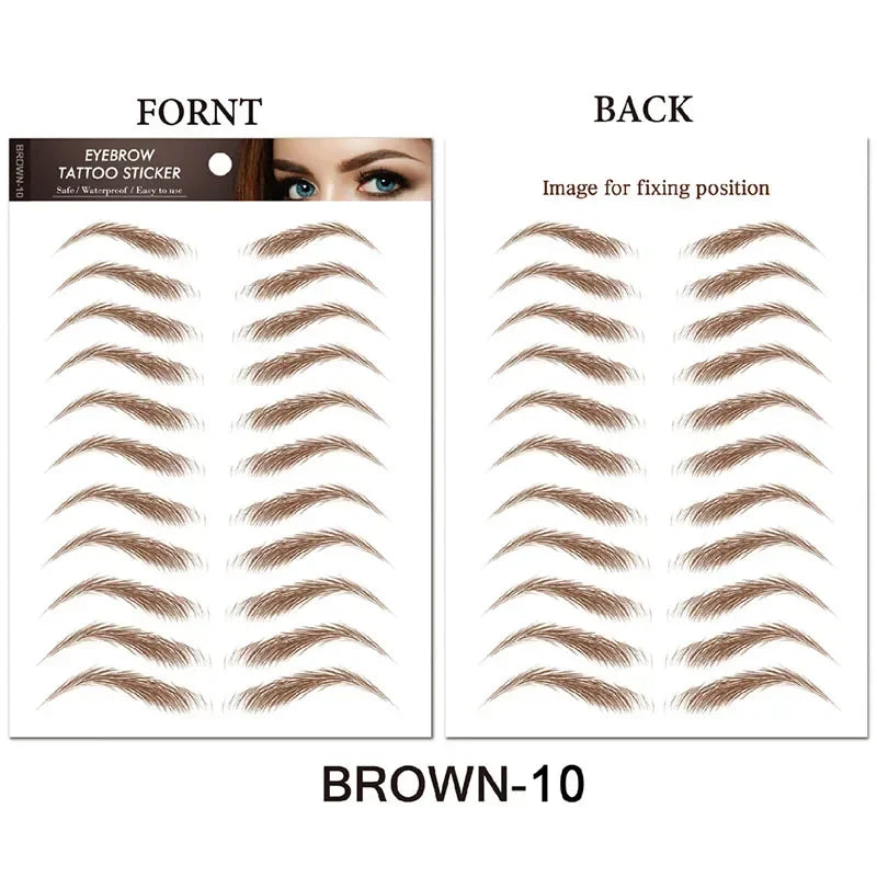 Water-based Hair-liked Authentic Eyebrow Tattoo Sticker Waterproof Cosmetics Long Lasting Makeup False Eyebrows Stickers