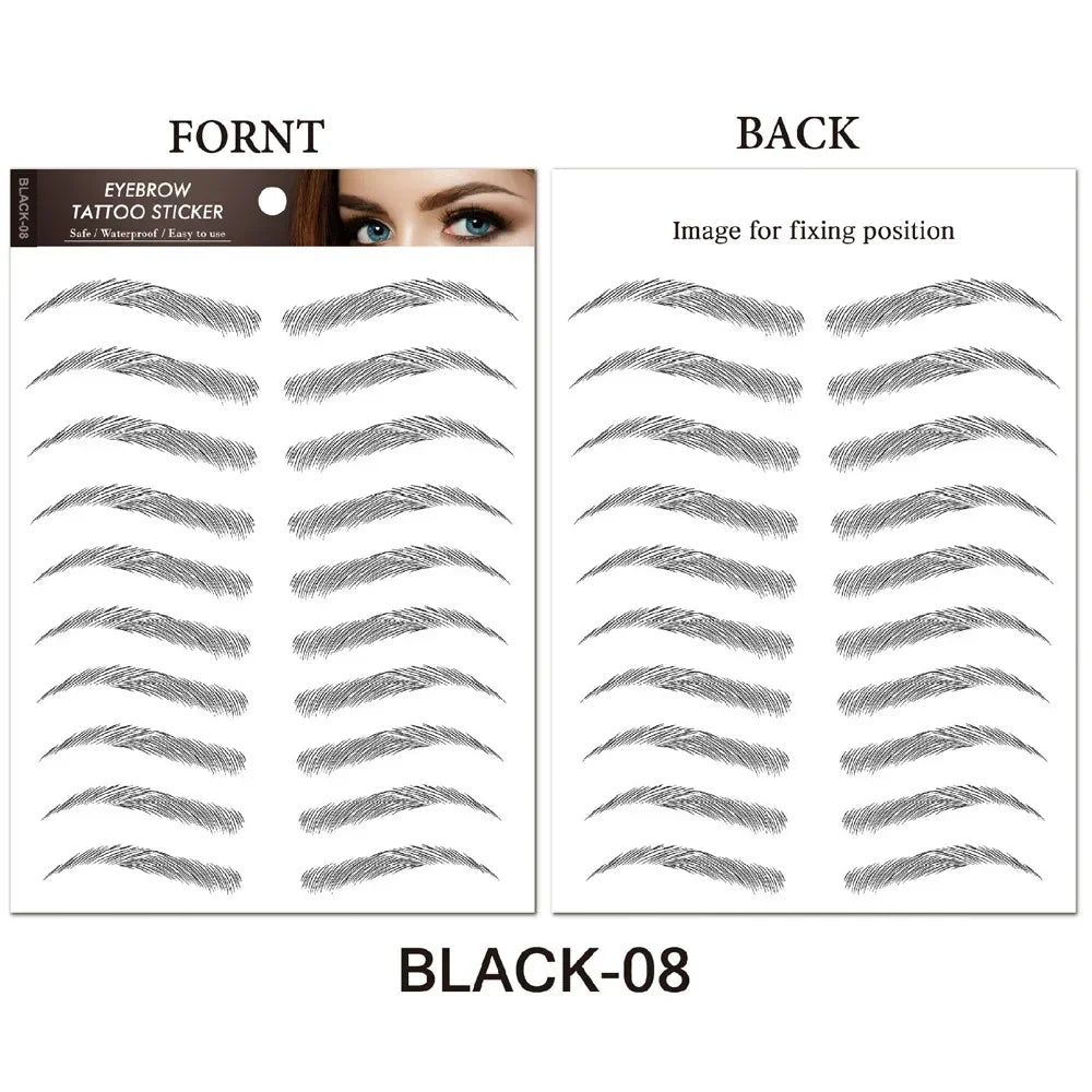 Water-based Hair-liked Authentic Eyebrow Tattoo Sticker Waterproof Cosmetics Long Lasting Makeup False Eyebrows Stickers