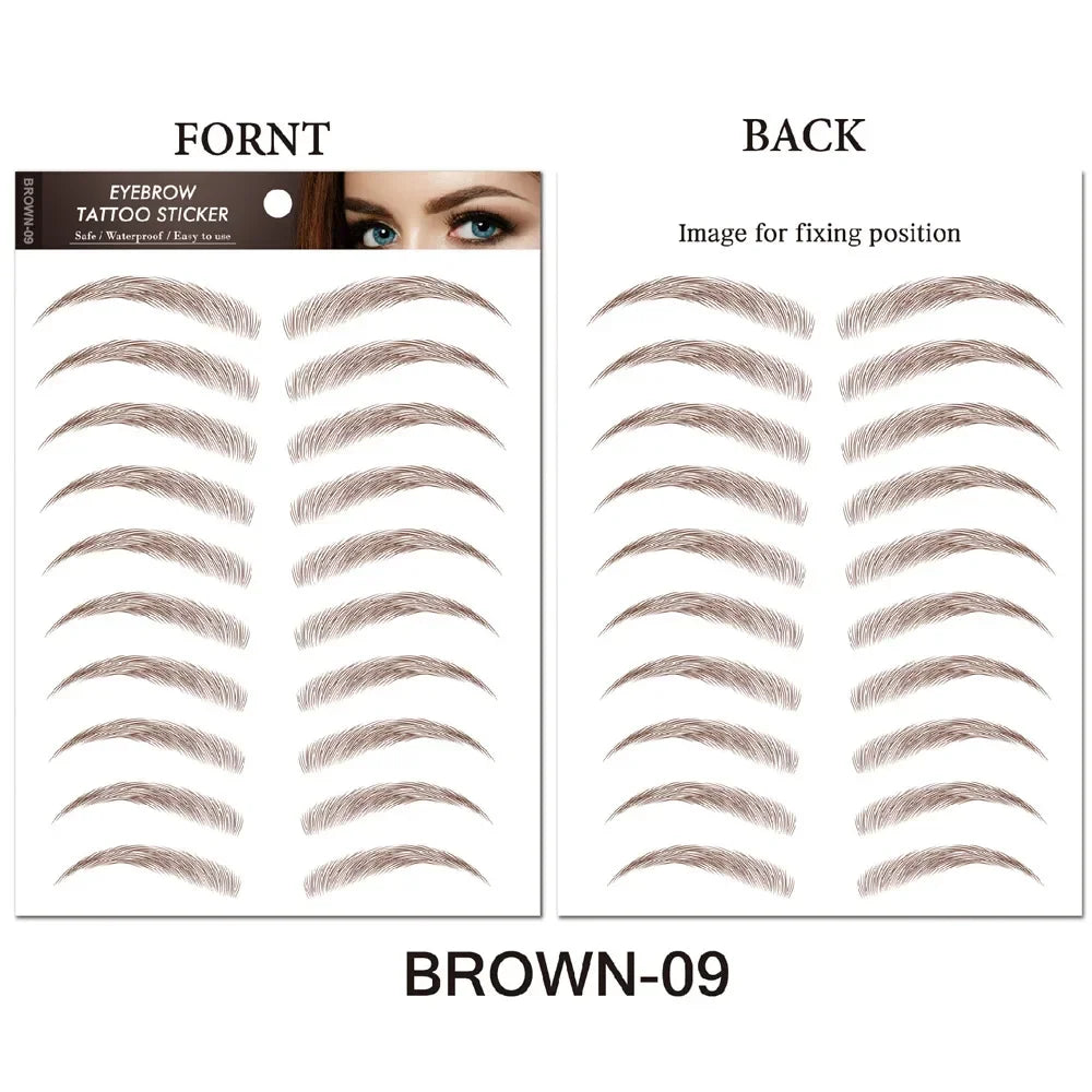 Water-based Hair-liked Authentic Eyebrow Tattoo Sticker Waterproof Cosmetics Long Lasting Makeup False Eyebrows Stickers