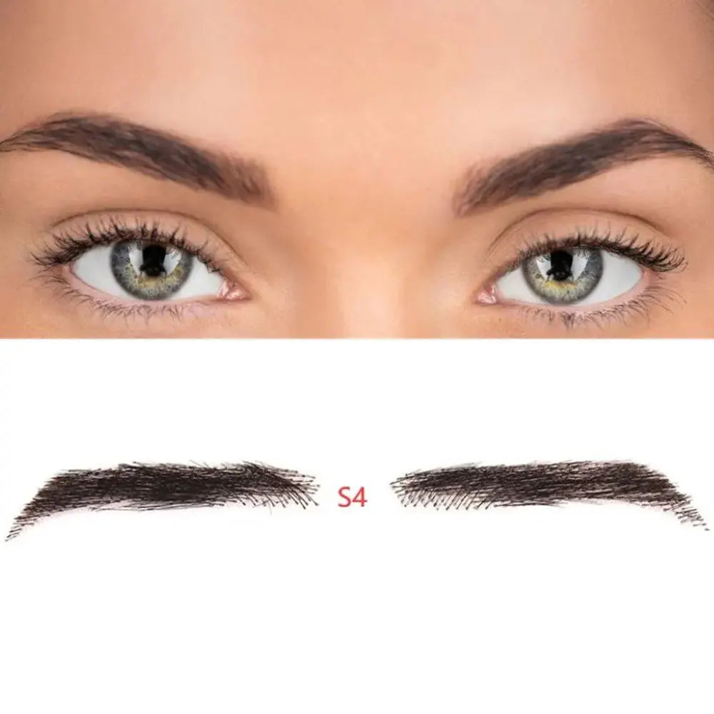 Fake Eyebrow Realistic100%Human Hair Full Hand Tied Hair Black False Eyebrow Lace Invisible Fake Eyebrow for Makeup Women andMan