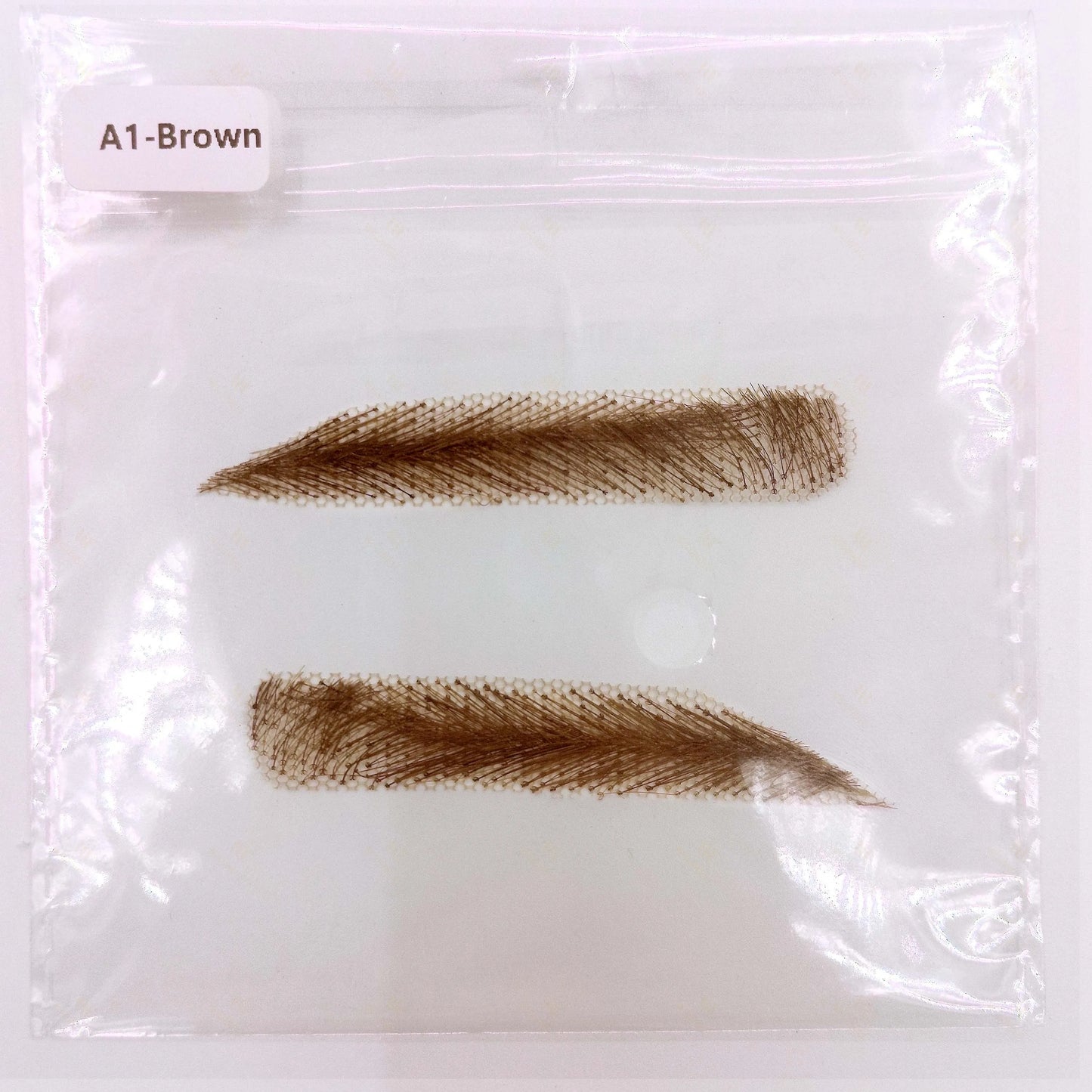 Fake Eyebrows Hair Extensions Handmade 100% Human Hair Lace Eyebrows One Pair False Eyebrow Extensions for Women (Black/Brown)