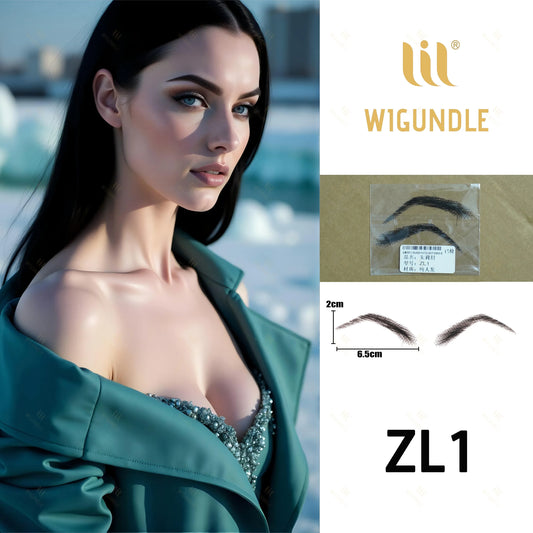 Fake Eyebrows Handmade 100% Human Hair Swiss Lace Eyebrows False Eyebrow Extensions for Women Six Eyebrow Types to Choose From