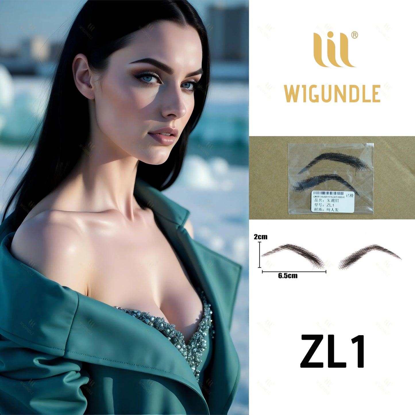Fake Eyebrows Hair Extensions Handmade 100% Human Hair Lace Eyebrows One Pair False Eyebrow Extensions for Women (Black/Brown)