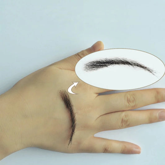 SalonChat Hand Tied False Lace Eyebrows 100% Human Hair Eyebrows human Hair invisible Handmade Fake Eyebrows For Women/Man