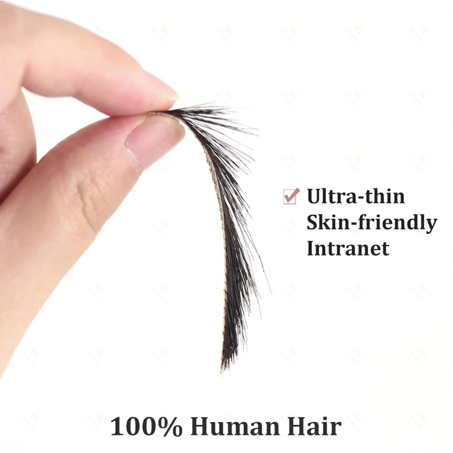 Fake Eyebrows Hair Extensions Handmade 100% Human Hair Lace Eyebrows One Pair False Eyebrow Extensions for Women (Black/Brown)