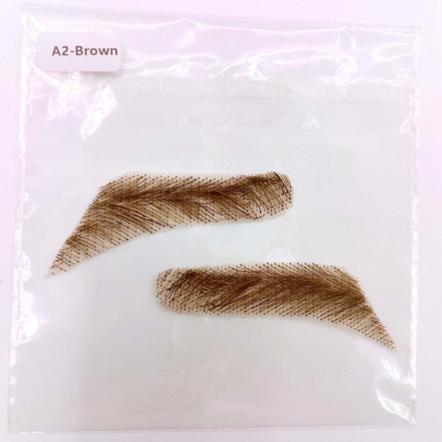 Fake Eyebrows Hair Extensions Handmade 100% Human Hair Lace Eyebrows One Pair False Eyebrow Extensions for Women (Black/Brown)