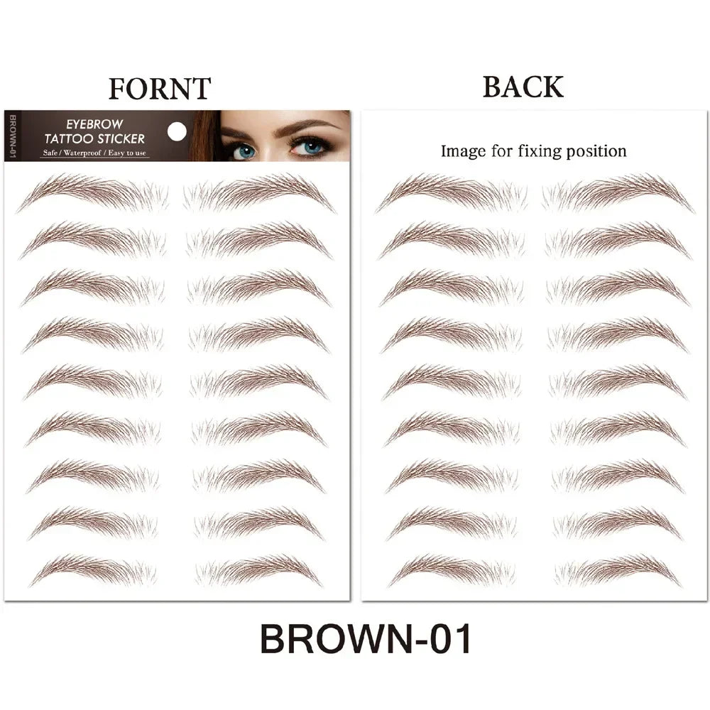Water-based Hair-liked Authentic Eyebrow Tattoo Sticker Waterproof Cosmetics Long Lasting Makeup False Eyebrows Stickers